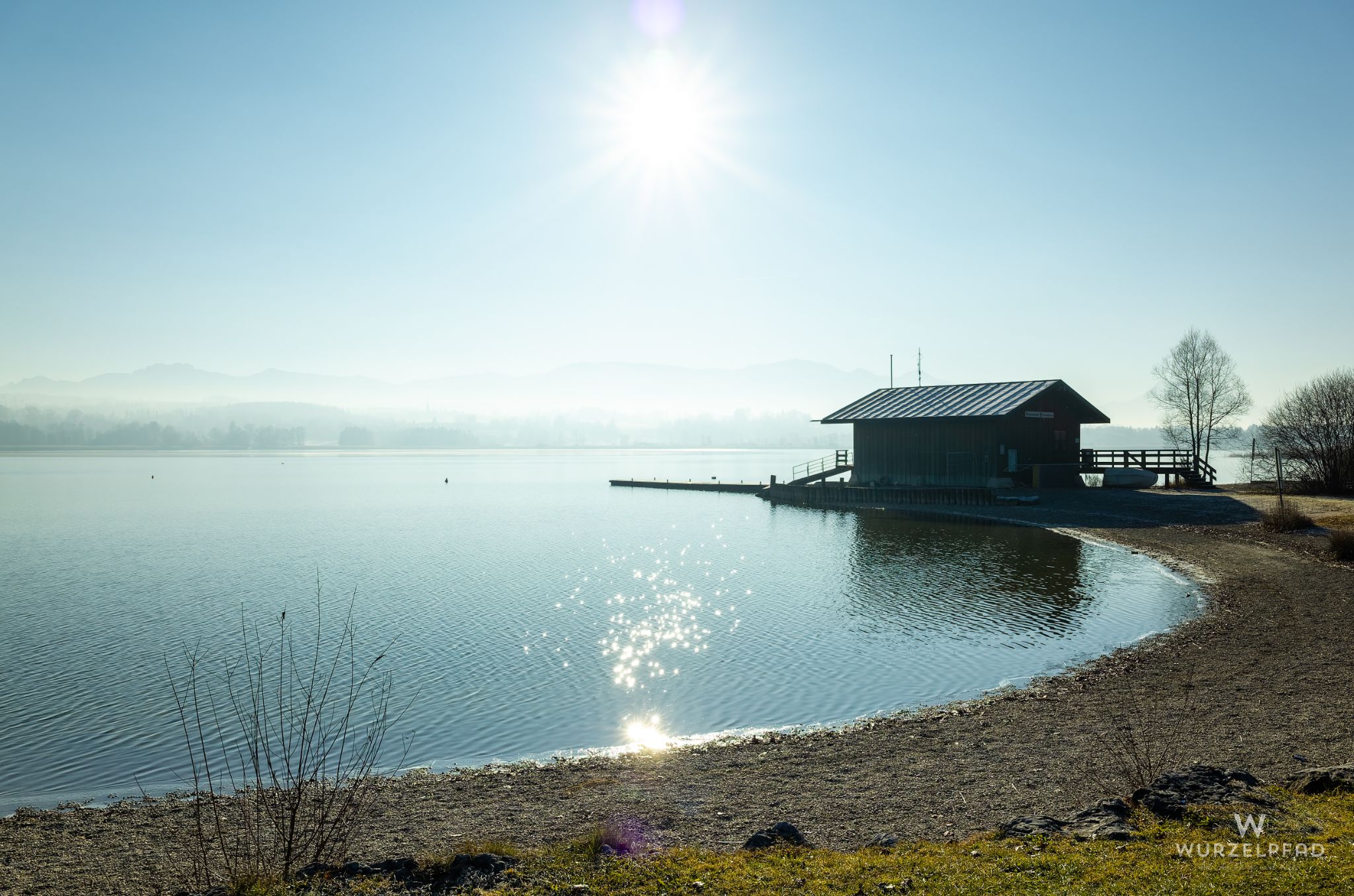 Blick über den morgendlichen Simssee