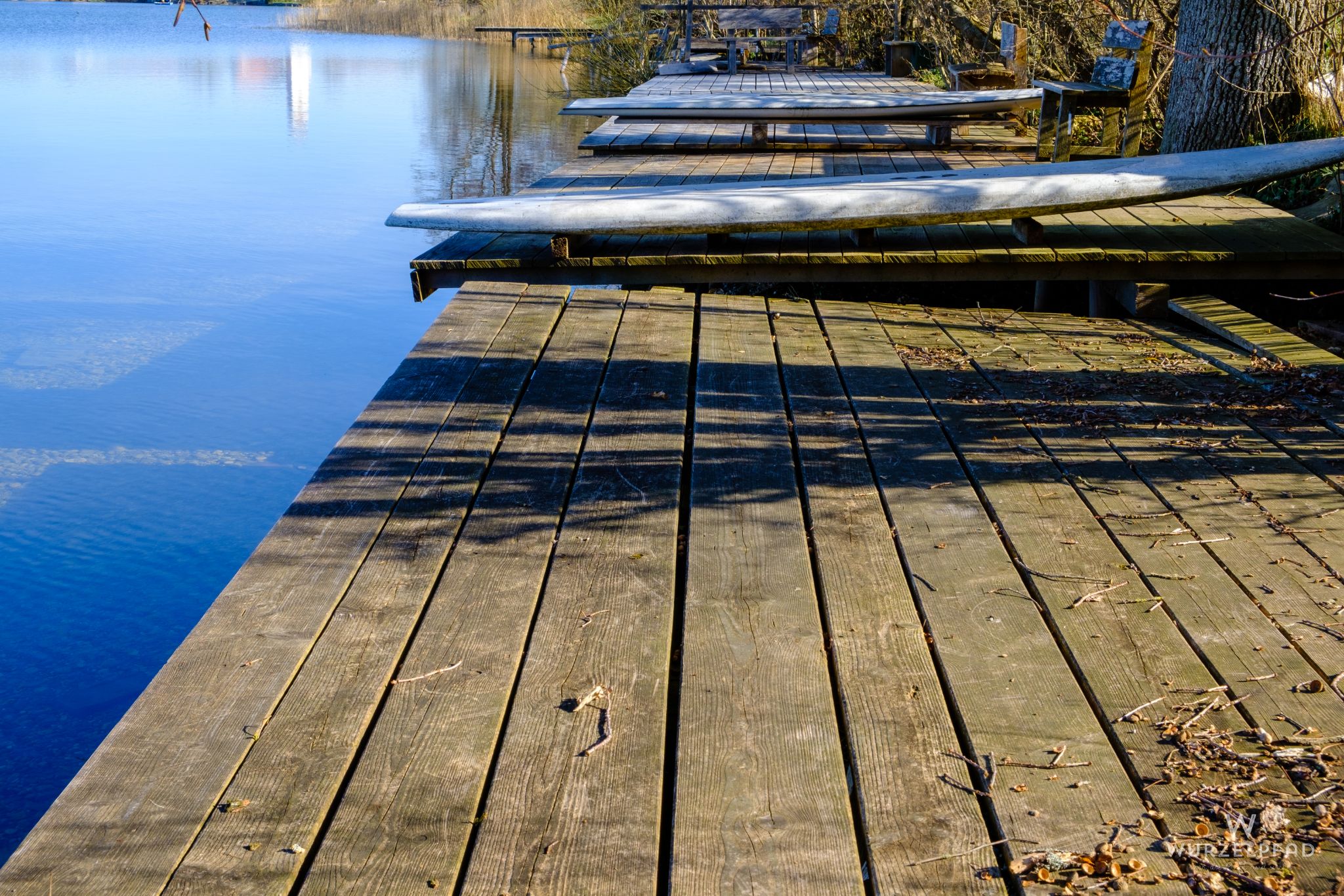 Badesteg im Frühling