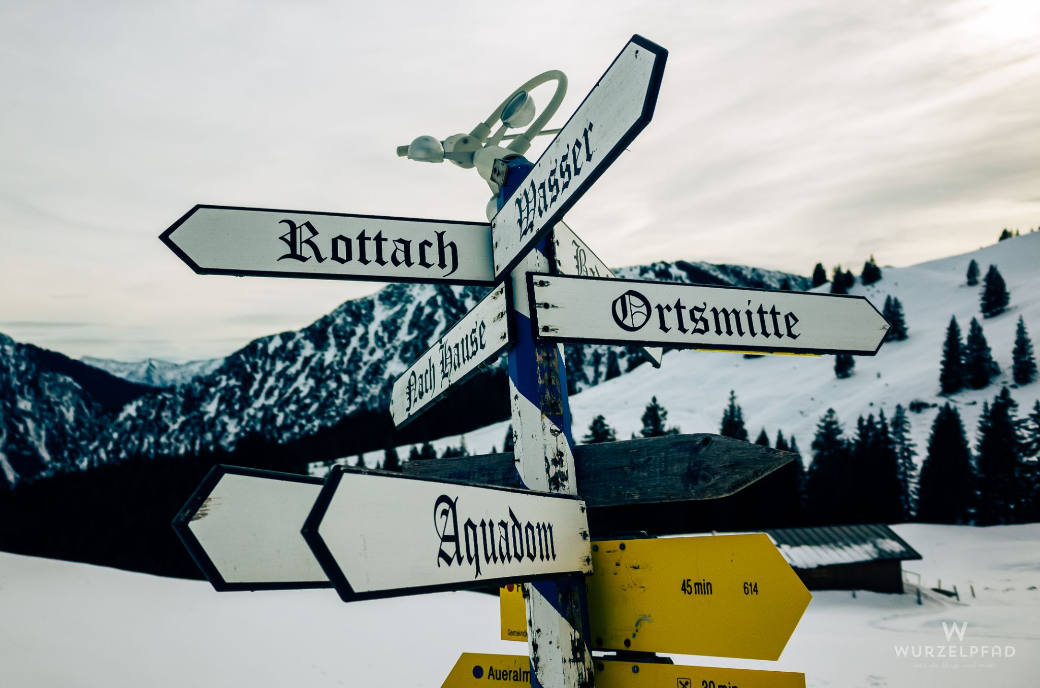 Wegweiser zu fremden Orten