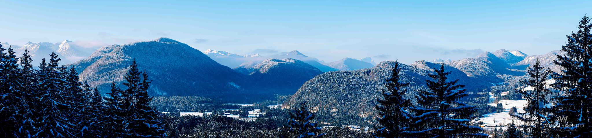 Panorama gegen Karwendel und Wetterstein