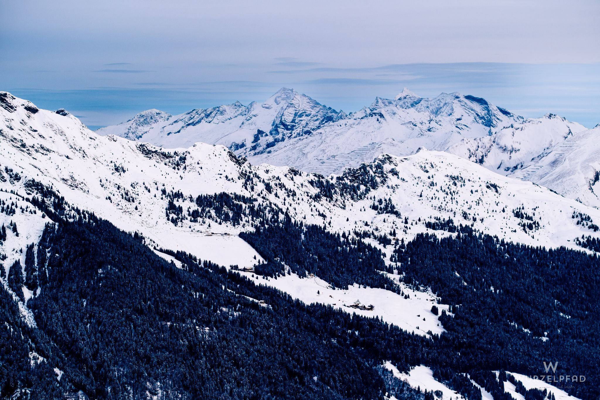 Blick vom Zwisl in die Zillertaler Alpen