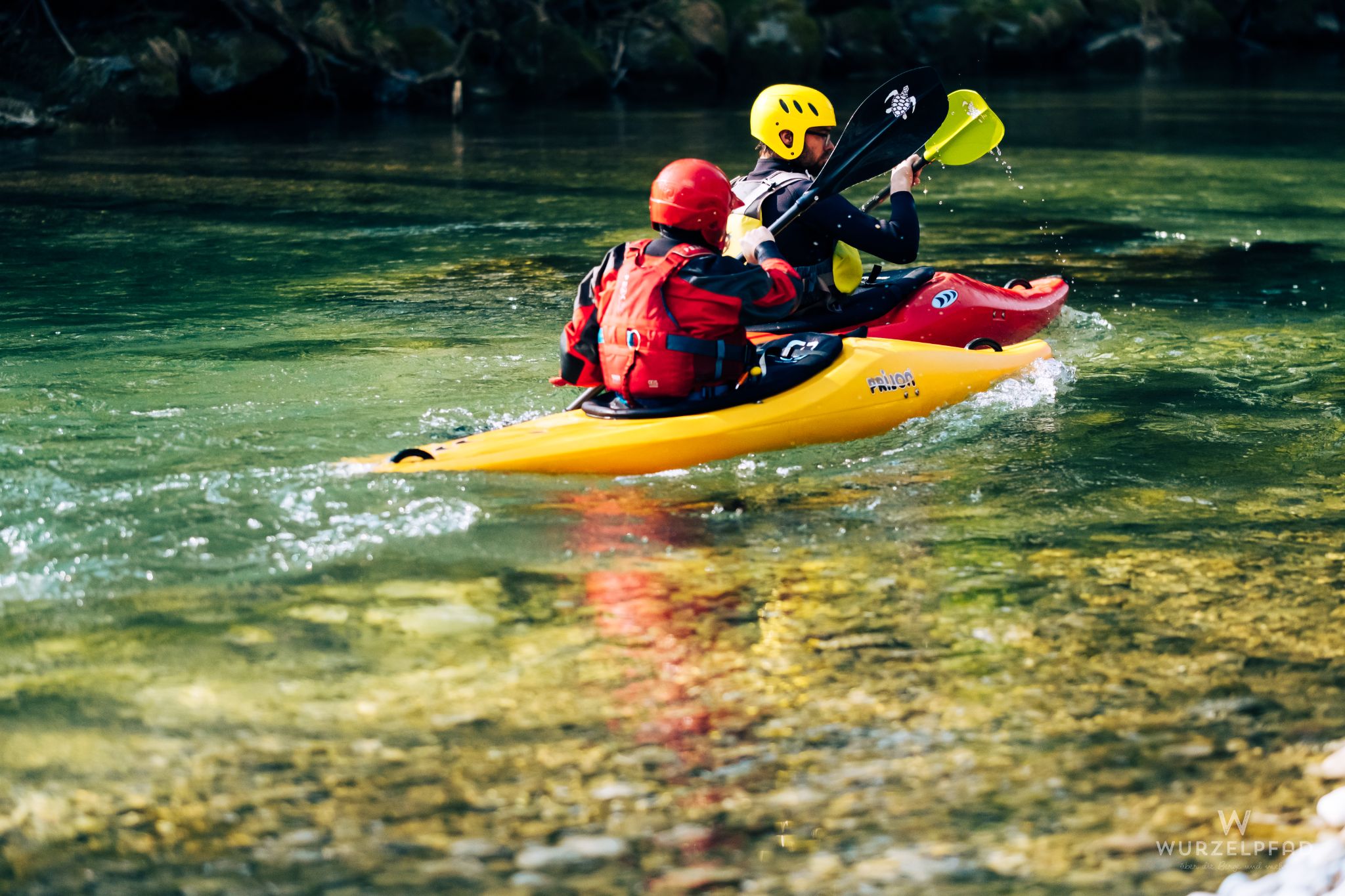 Paddler in der Mangfall