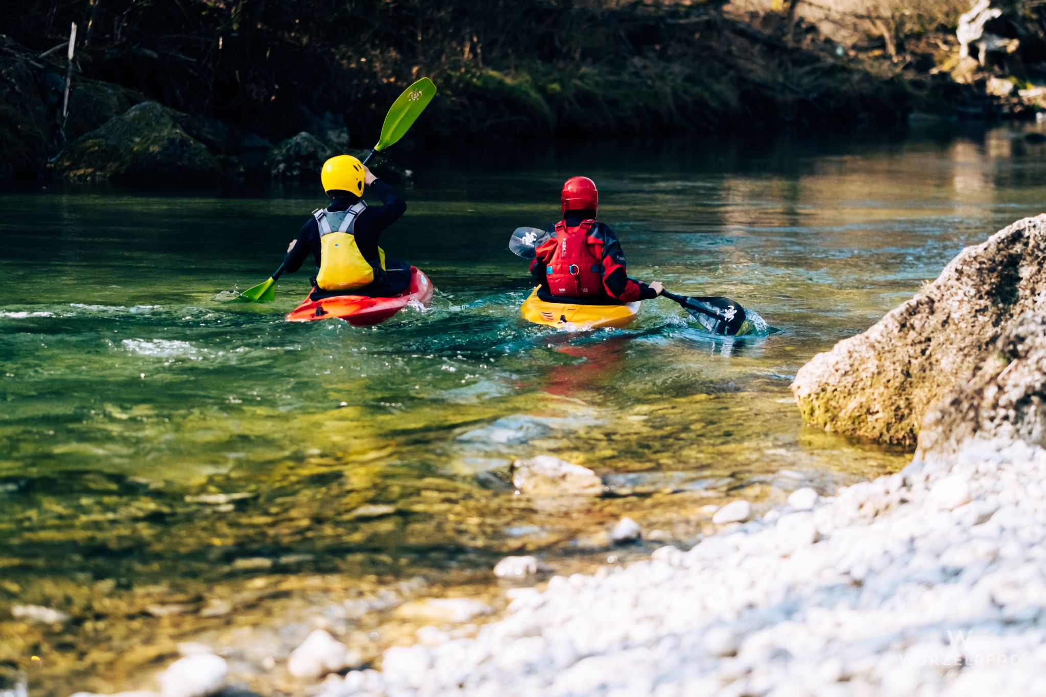 Paddler in der Mangfall